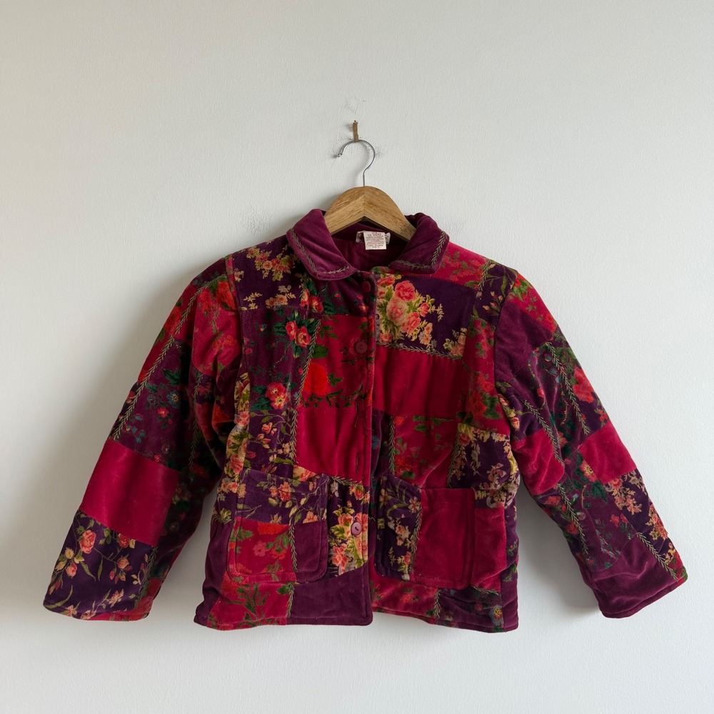 Vintage Cornelliani Velvet Cotton Blend Patchwork Jacket Size 7/8‎